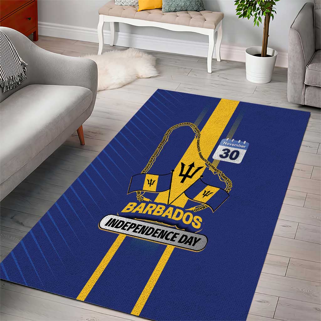 Barbados 30th November Area Rug Independence Day Flag Map - Wonder Print Shop
