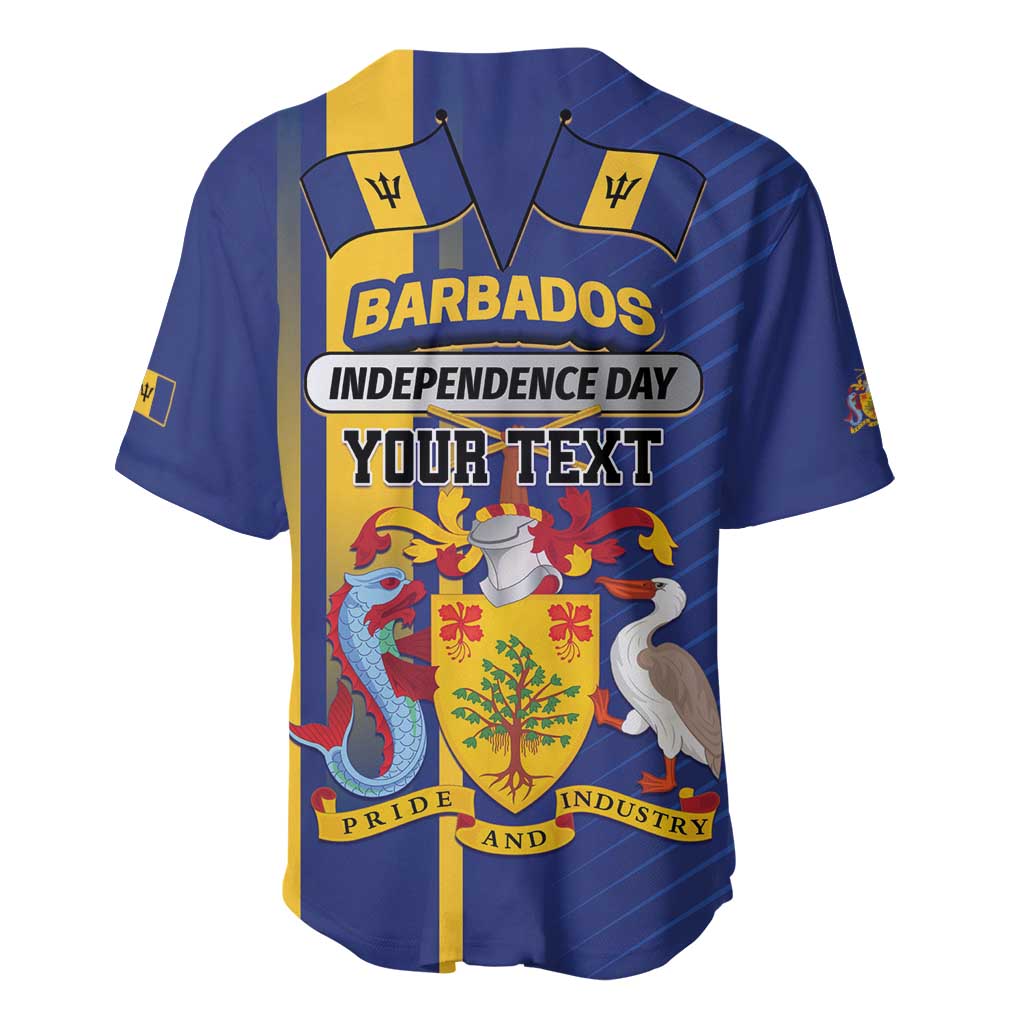 Personalized Barbados 30th November Baseball Jersey Independence Day Flag Map - Wonder Print Shop