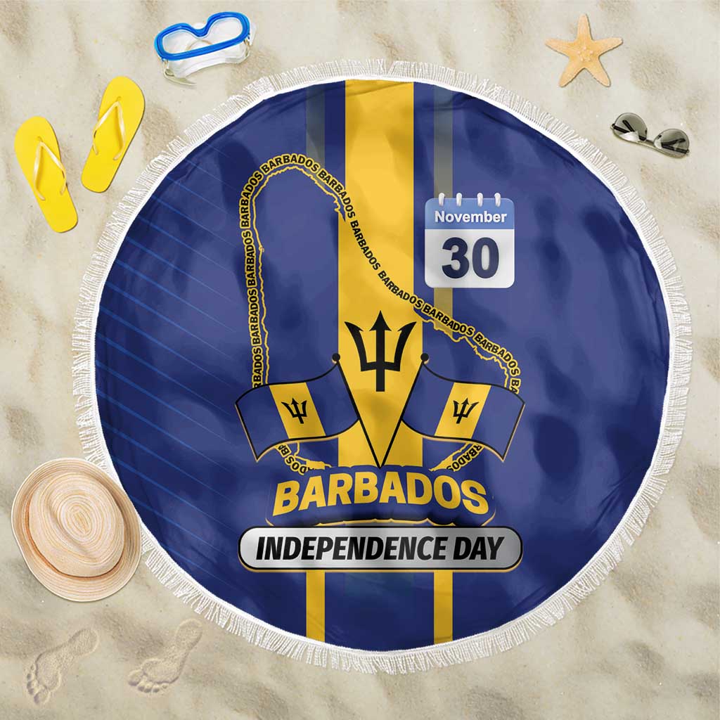 Barbados 30th November Beach Blanket Independence Day Flag Map - Wonder Print Shop