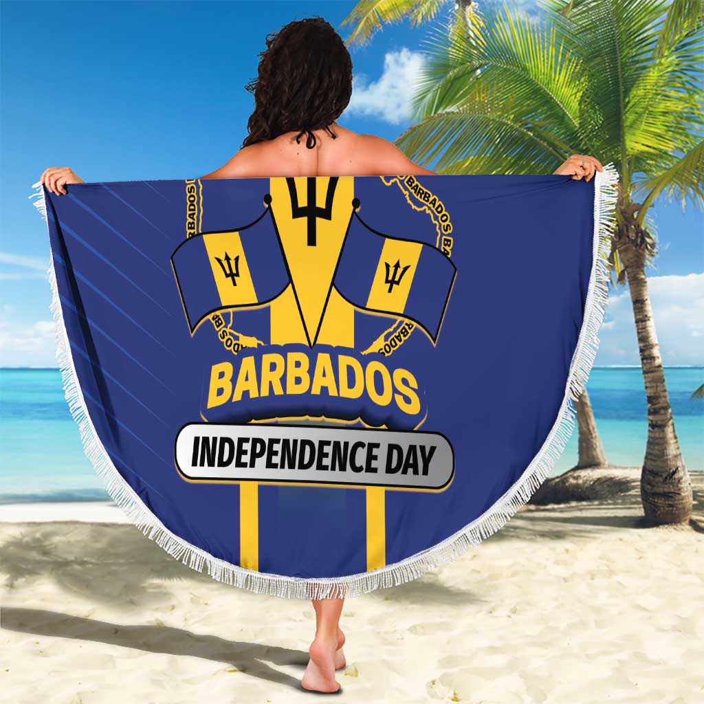Barbados 30th November Beach Blanket Independence Day Flag Map - Wonder Print Shop