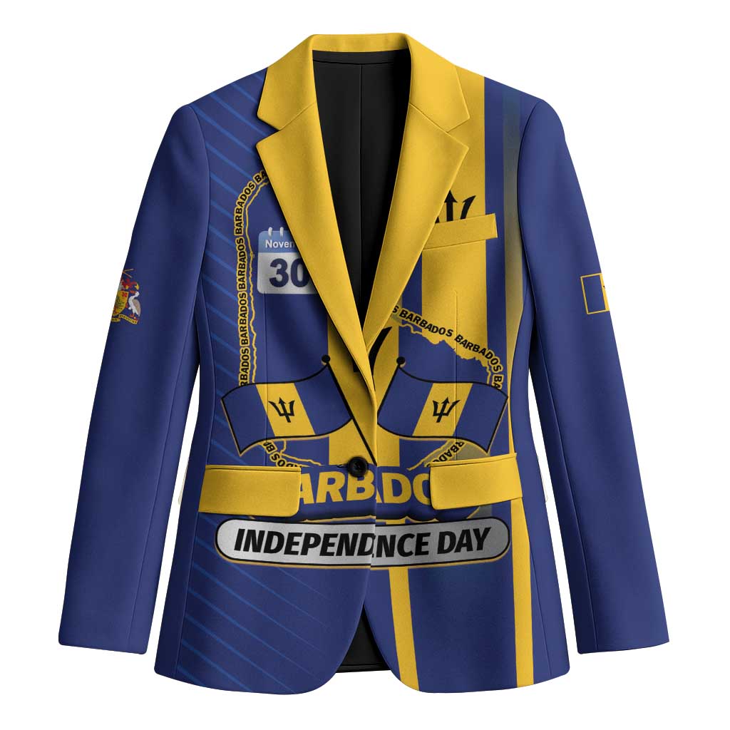 Personalized Barbados 30th November Blazer Independence Day Flag Map - Wonder Print Shop