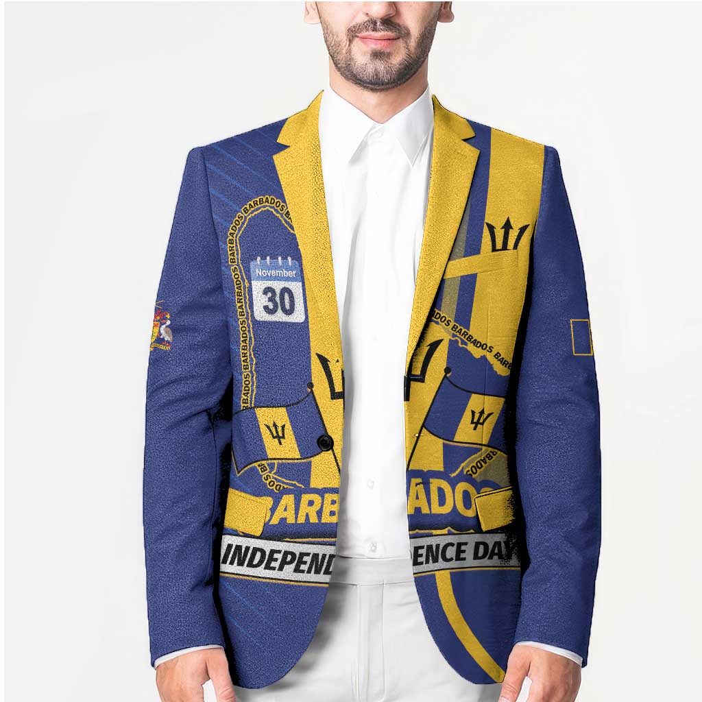 Personalized Barbados 30th November Blazer Independence Day Flag Map - Wonder Print Shop