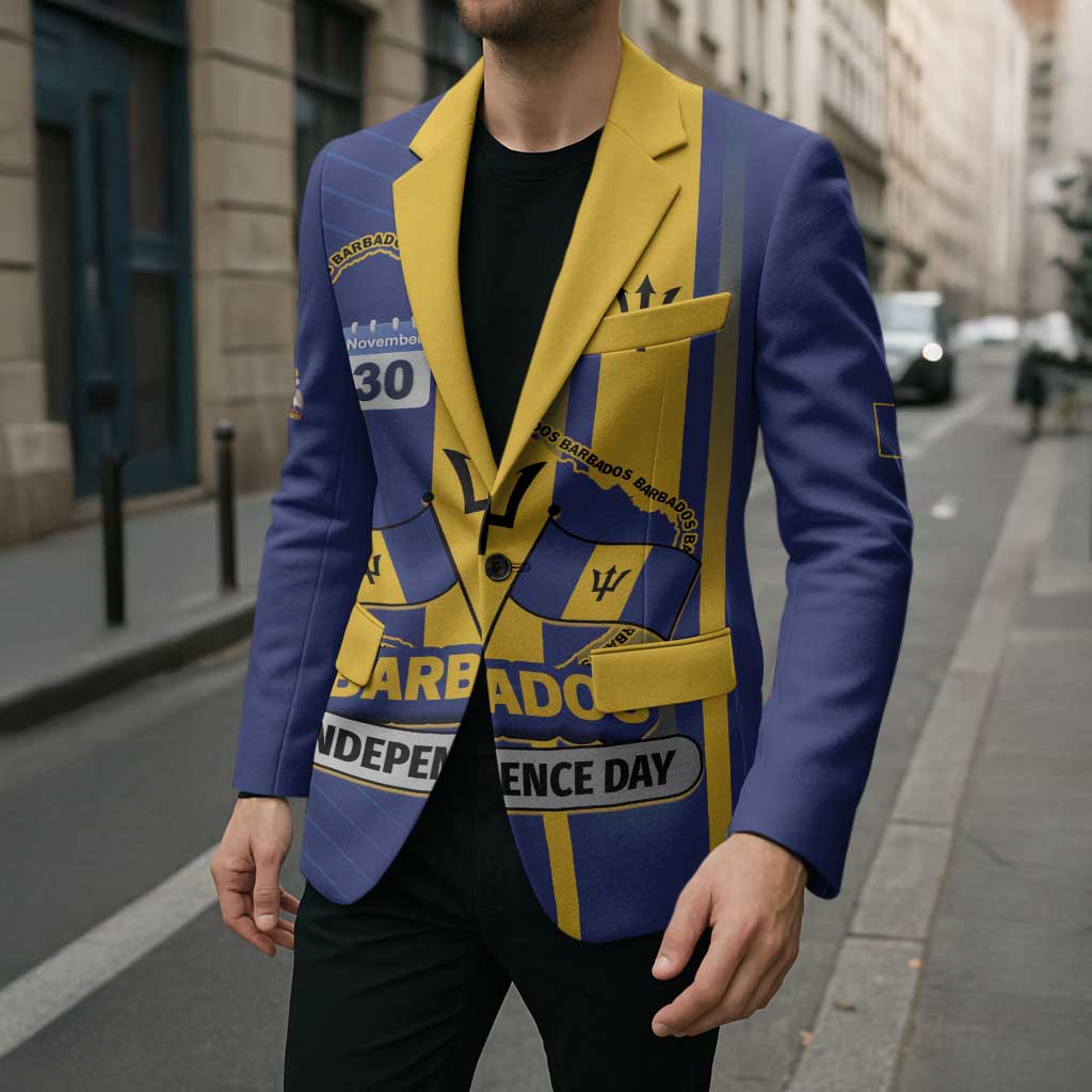 Personalized Barbados 30th November Blazer Independence Day Flag Map - Wonder Print Shop