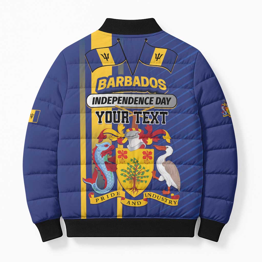 Personalized Barbados 30th November Bomber Puffer Jacket Independence Day Flag Map - Wonder Print Shop