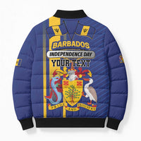 Personalized Barbados 30th November Bomber Puffer Jacket Independence Day Flag Map - Wonder Print Shop