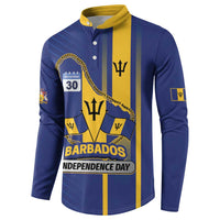 Personalized Barbados 30th November Button Sweatshirt Independence Day Flag Map - Wonder Print Shop