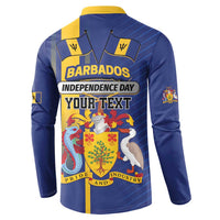Personalized Barbados 30th November Button Sweatshirt Independence Day Flag Map - Wonder Print Shop