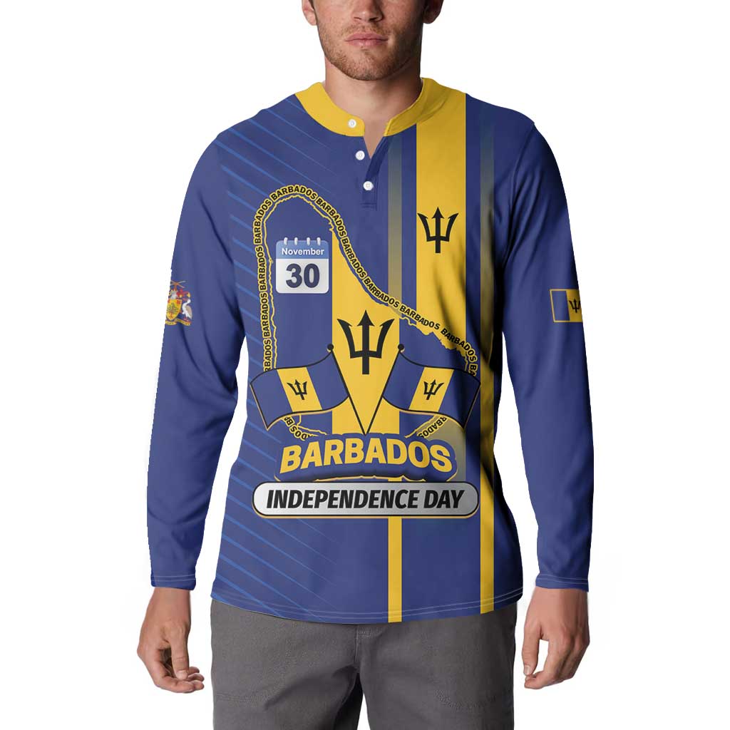 Personalized Barbados 30th November Button Sweatshirt Independence Day Flag Map - Wonder Print Shop