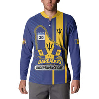 Personalized Barbados 30th November Button Sweatshirt Independence Day Flag Map - Wonder Print Shop