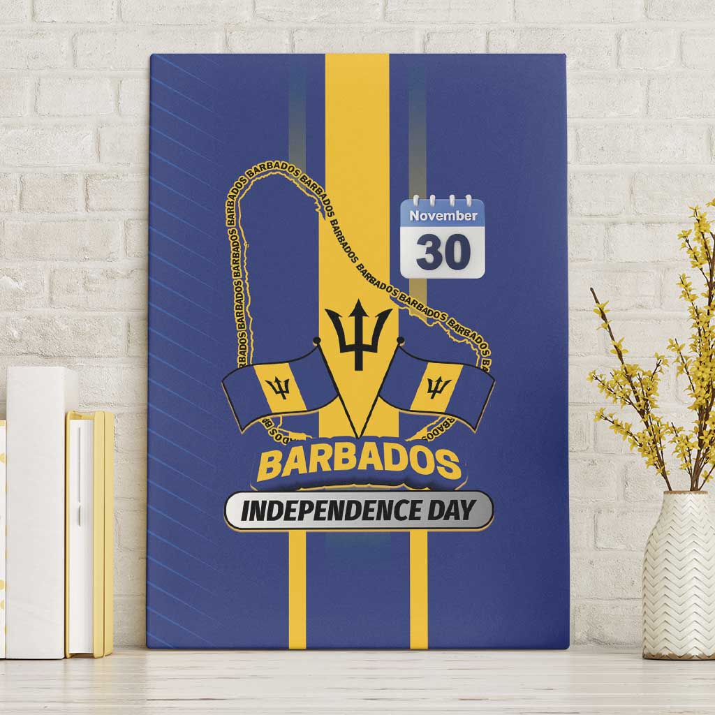 Barbados 30th November Canvas Wall Art Independence Day Flag Map - Wonder Print Shop