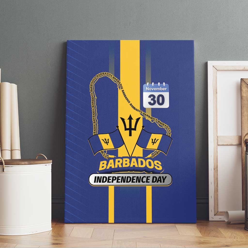 Barbados 30th November Canvas Wall Art Independence Day Flag Map - Wonder Print Shop