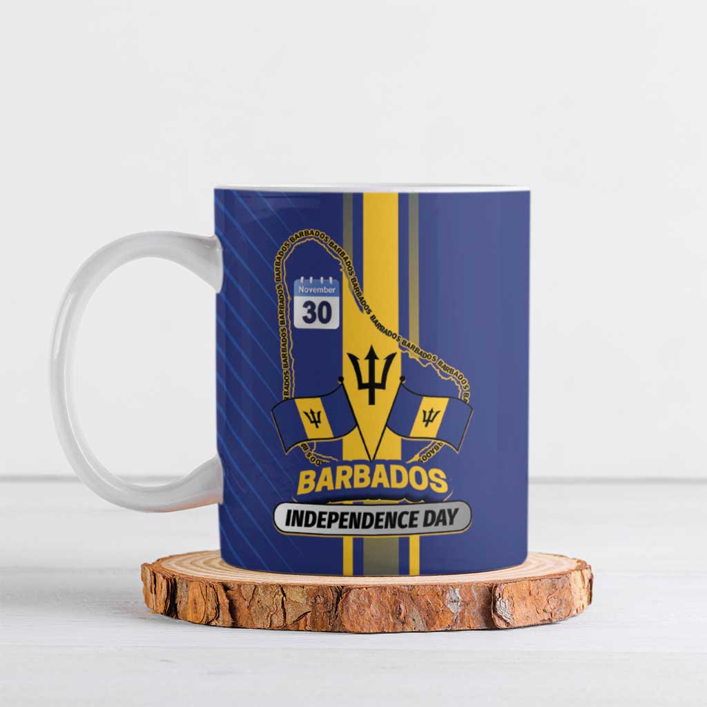 Personalized Barbados 30th November Ceramic Mug Independence Day Flag Map - Wonder Print Shop