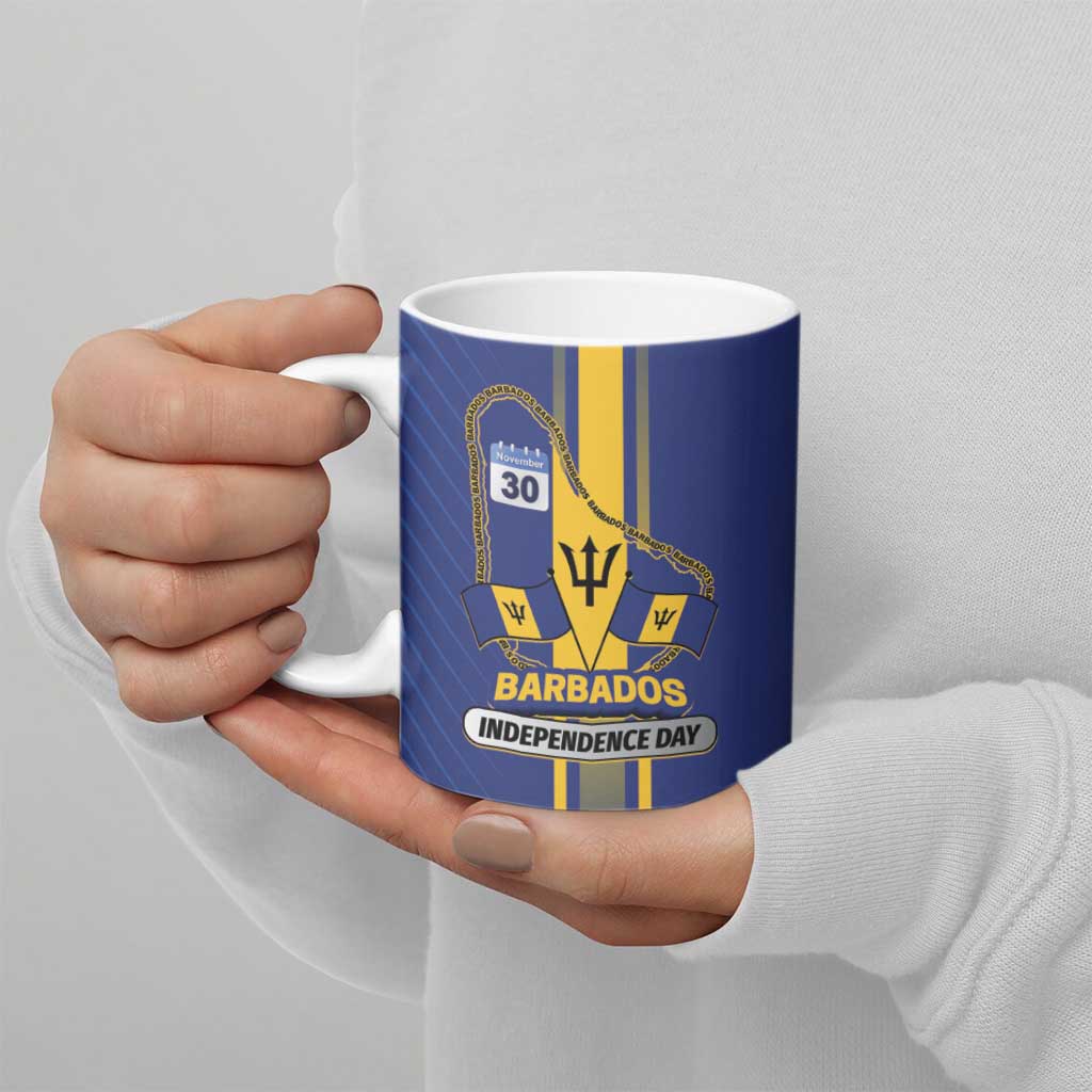 Personalized Barbados 30th November Ceramic Mug Independence Day Flag Map - Wonder Print Shop
