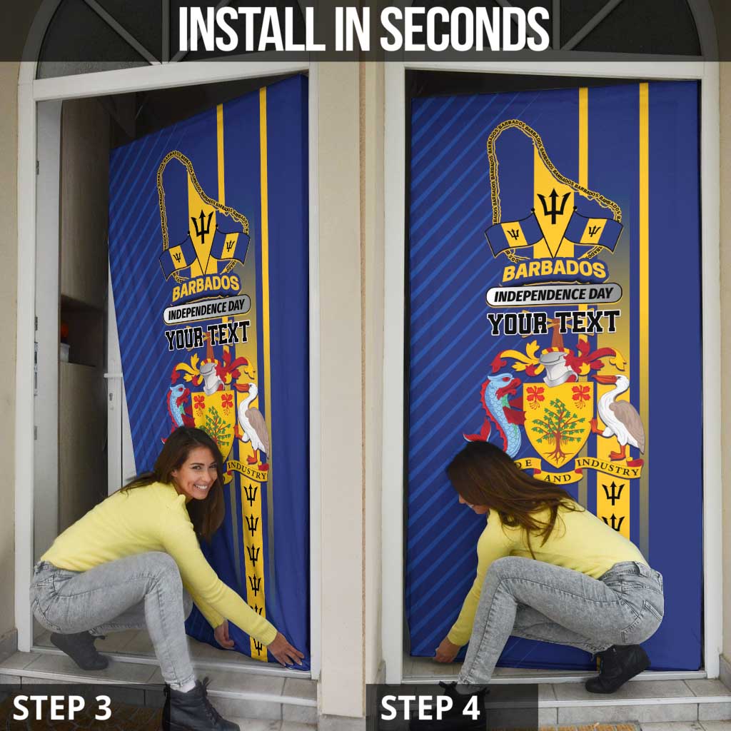 Personalized Barbados 30th November Door Cover Independence Day Flag Map - Wonder Print Shop