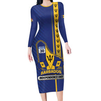 Personalized Barbados 30th November Family Matching Long Sleeve Bodycon Dress and Hawaiian Shirt Independence Day Flag Map - Wonder Print Shop