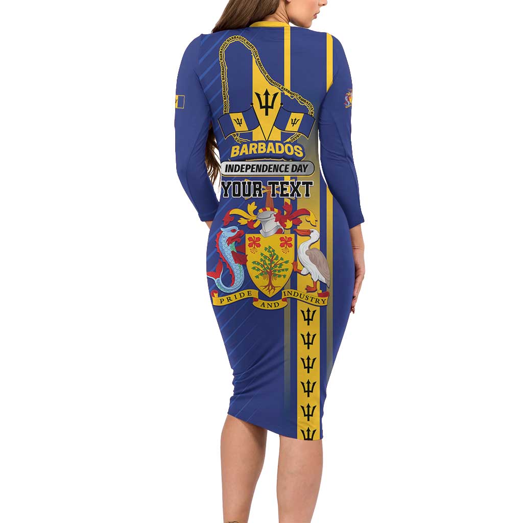 Personalized Barbados 30th November Family Matching Long Sleeve Bodycon Dress and Hawaiian Shirt Independence Day Flag Map - Wonder Print Shop