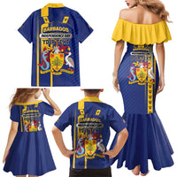 Personalized Barbados 30th November Family Matching Mermaid Dress and Hawaiian Shirt Independence Day Flag Map - Wonder Print Shop