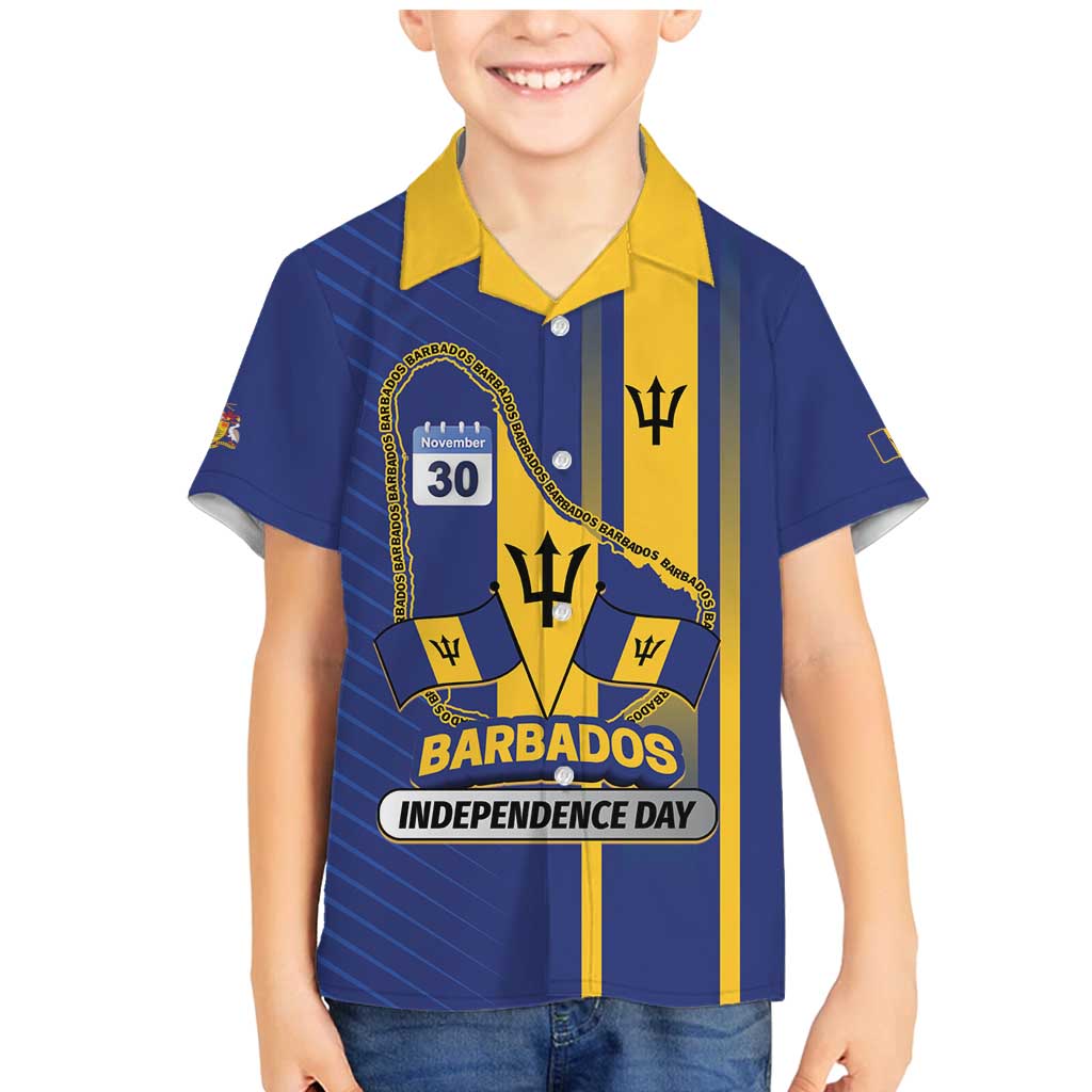 Personalized Barbados 30th November Family Matching Mermaid Dress and Hawaiian Shirt Independence Day Flag Map - Wonder Print Shop