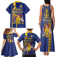 Personalized Barbados 30th November Family Matching Tank Maxi Dress and Hawaiian Shirt Independence Day Flag Map - Wonder Print Shop