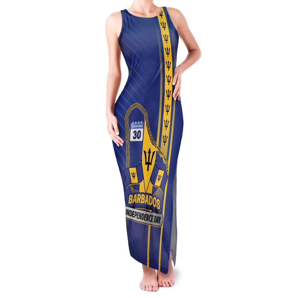 Personalized Barbados 30th November Family Matching Tank Maxi Dress and Hawaiian Shirt Independence Day Flag Map - Wonder Print Shop