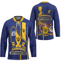 Personalized Barbados 30th November Hockey Jersey Independence Day Flag Map - Wonder Print Shop