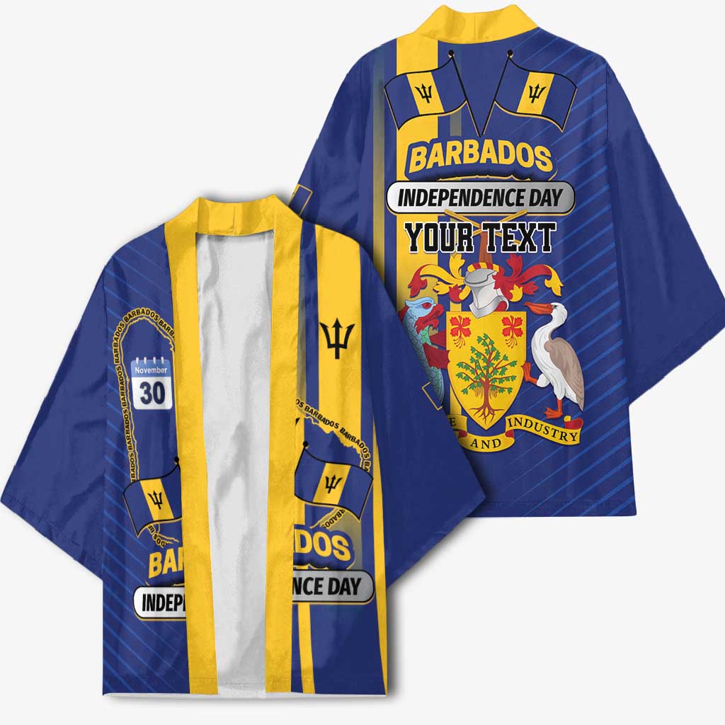 Personalized Barbados 30th November Kimono Independence Day Flag Map - Wonder Print Shop