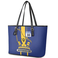 Barbados 30th November Leather Tote Bag Independence Day Flag Map - Wonder Print Shop