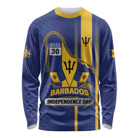 Personalized Barbados 30th November Long Sleeve Shirt Independence Day Flag Map - Wonder Print Shop