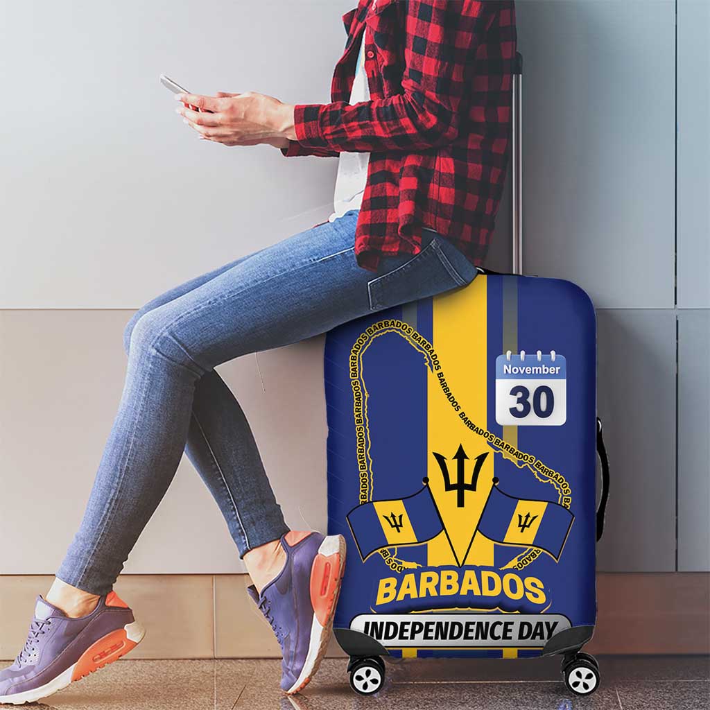 Barbados 30th November Luggage Cover Independence Day Flag Map - Wonder Print Shop