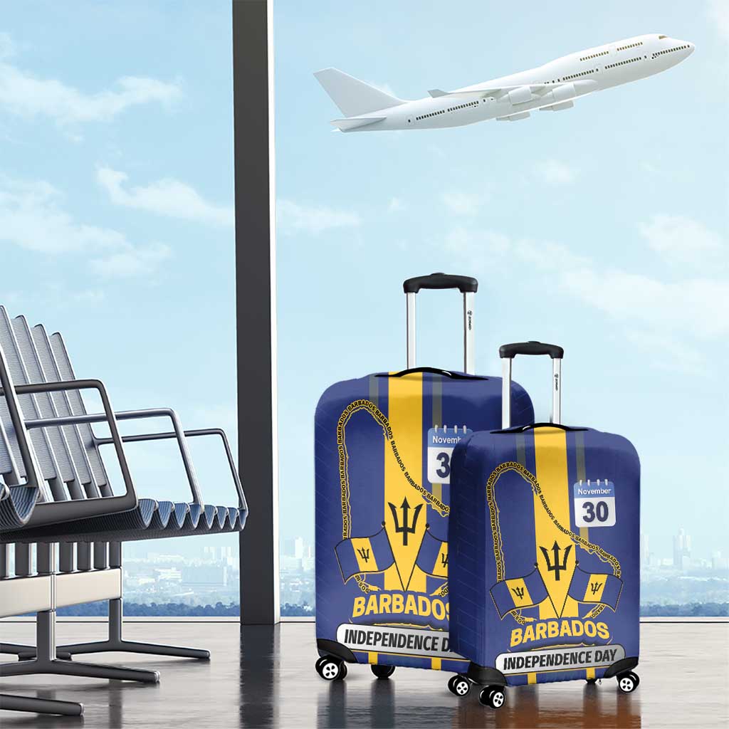 Barbados 30th November Luggage Cover Independence Day Flag Map - Wonder Print Shop