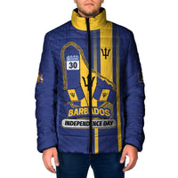 Personalized Barbados 30th November Padded Jacket Independence Day Flag Map - Wonder Print Shop