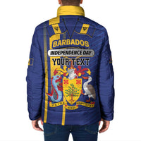 Personalized Barbados 30th November Padded Jacket Independence Day Flag Map - Wonder Print Shop
