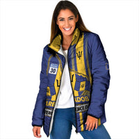 Personalized Barbados 30th November Padded Jacket Independence Day Flag Map - Wonder Print Shop
