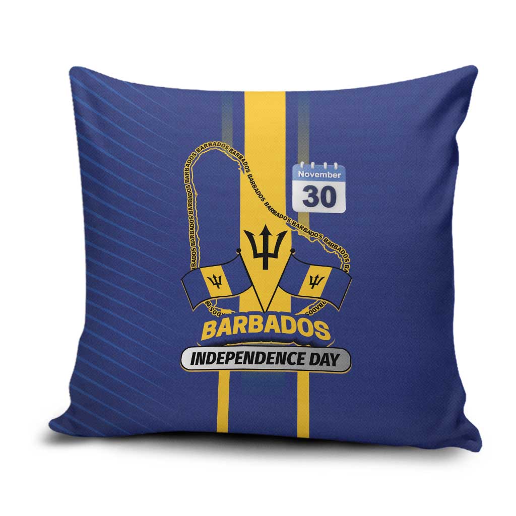 Barbados 30th November Pillow Cover Independence Day Flag Map - Wonder Print Shop