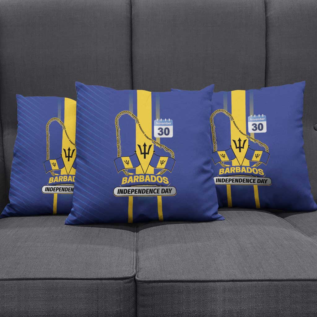 Barbados 30th November Pillow Cover Independence Day Flag Map - Wonder Print Shop