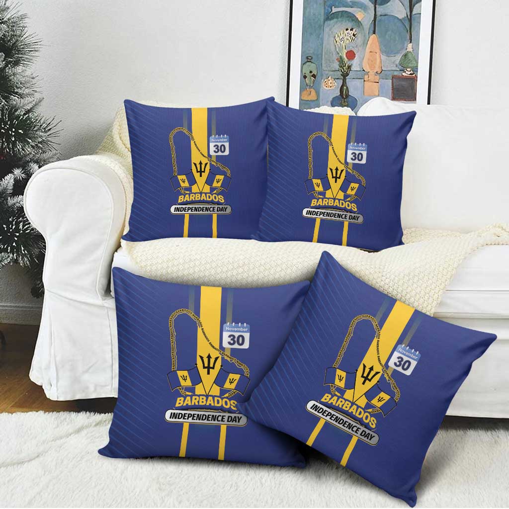 Barbados 30th November Pillow Cover Independence Day Flag Map - Wonder Print Shop