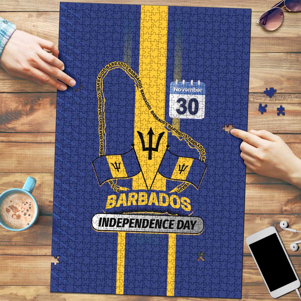 Barbados 30th November Puzzle Independence Day Flag Map - Wonder Print Shop
