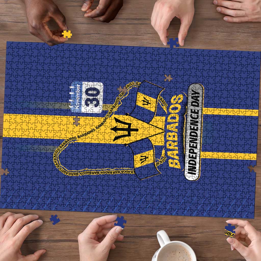 Barbados 30th November Puzzle Independence Day Flag Map - Wonder Print Shop