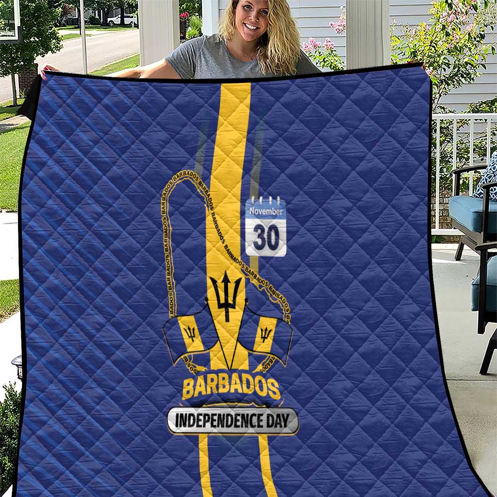 Barbados 30th November Quilt Independence Day Flag Map - Wonder Print Shop