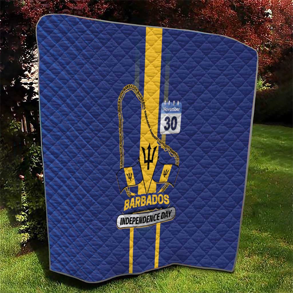 Barbados 30th November Quilt Independence Day Flag Map - Wonder Print Shop