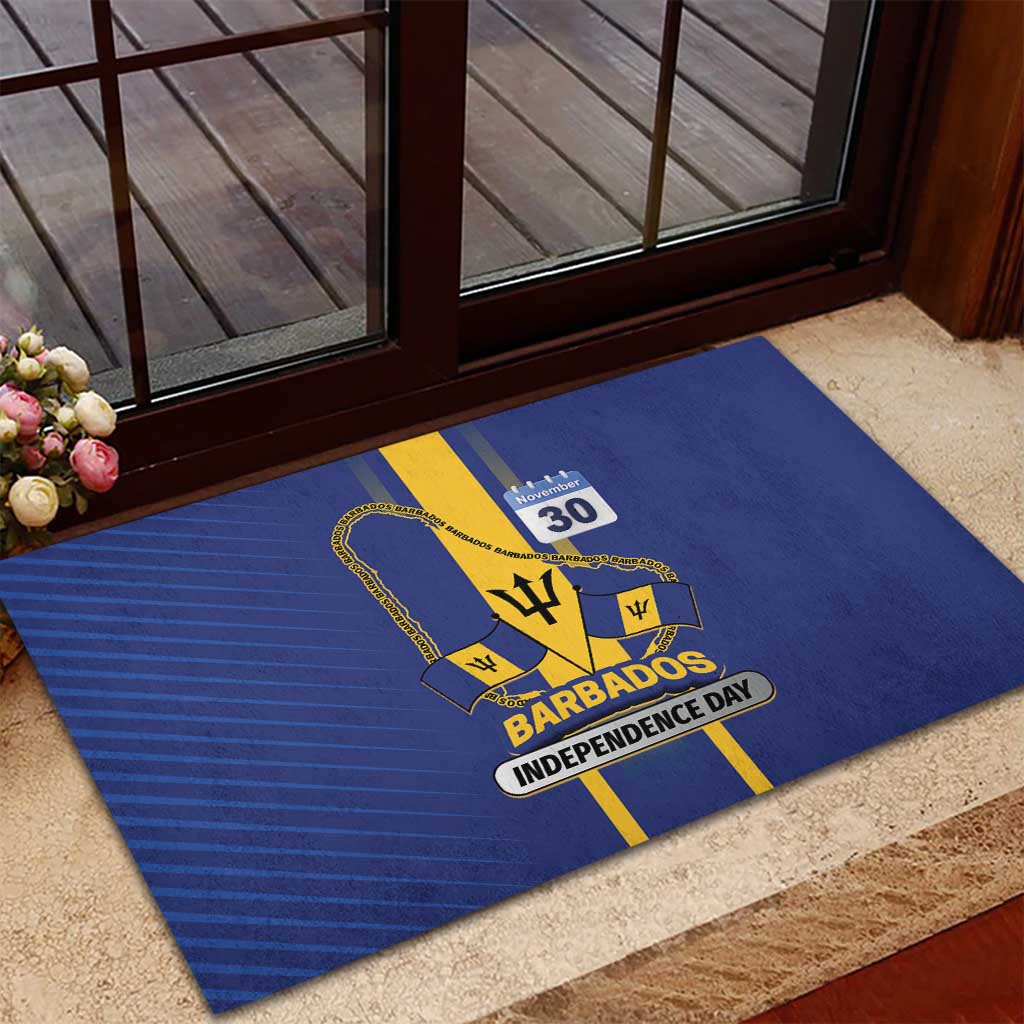 Barbados 30th November Rubber Doormat Independence Day Flag Map - Wonder Print Shop