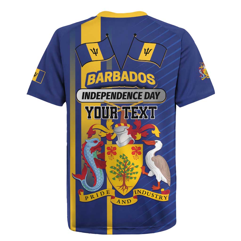 Personalized Barbados 30th November Rugby Jersey Independence Day Flag Map - Wonder Print Shop