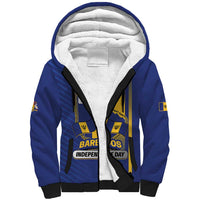 Personalized Barbados 30th November Sherpa Hoodie Independence Day Flag Map - Wonder Print Shop