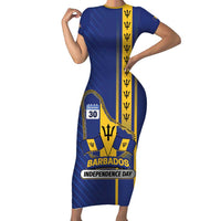 Personalized Barbados 30th November Short Sleeve Bodycon Dress Independence Day Flag Map - Wonder Print Shop