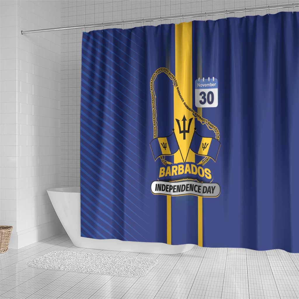 Barbados 30th November Shower Curtain Independence Day Flag Map - Wonder Print Shop