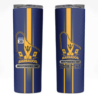 Personalized Barbados 30th November Skinny Tumbler Independence Day Flag Map - Wonder Print Shop