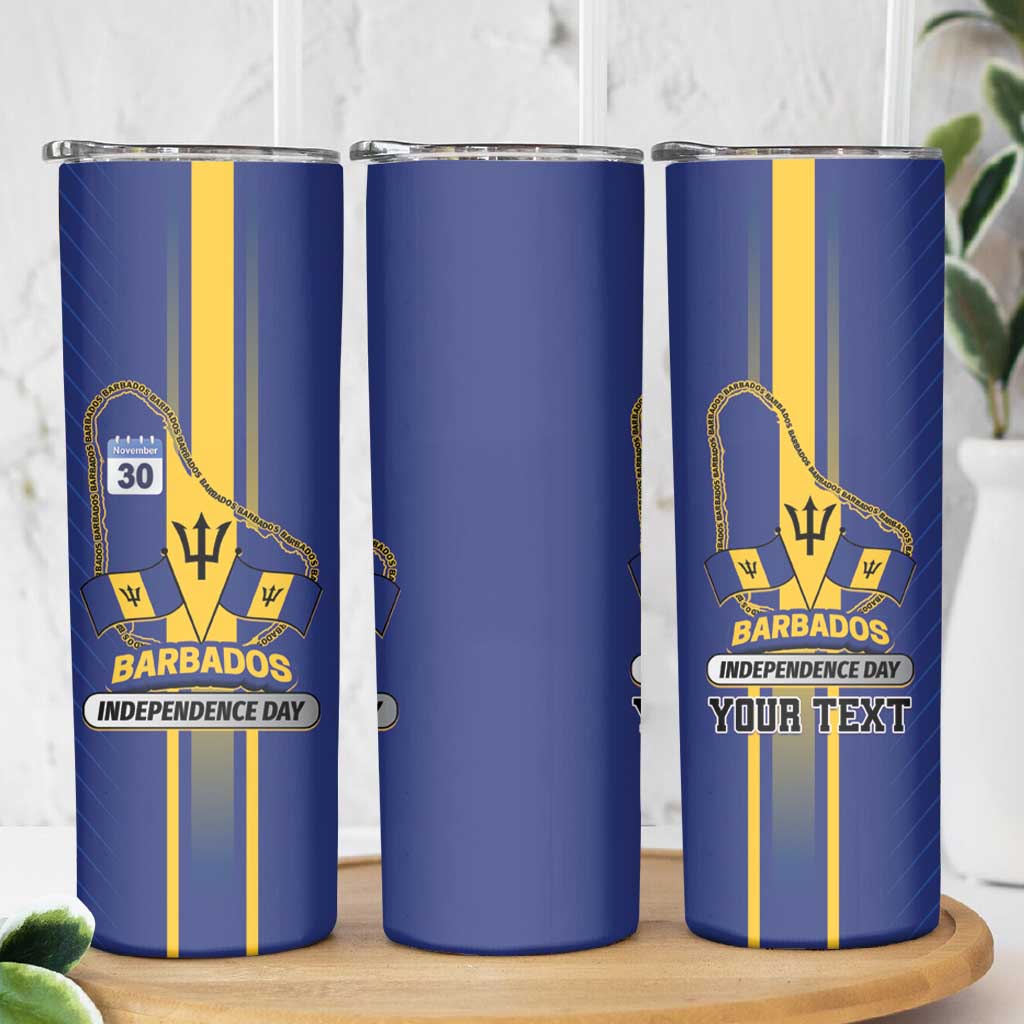 Personalized Barbados 30th November Skinny Tumbler Independence Day Flag Map - Wonder Print Shop
