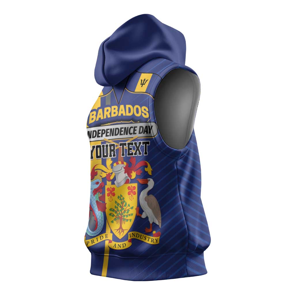 Personalized Barbados 30th November Sleeveless Hoodie Independence Day Flag Map - Wonder Print Shop