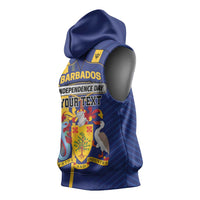 Personalized Barbados 30th November Sleeveless Hoodie Independence Day Flag Map - Wonder Print Shop