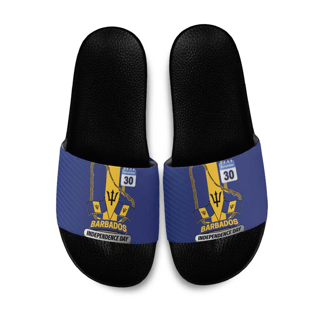Barbados 30th November Slide Sandals Independence Day Flag Map - Wonder Print Shop